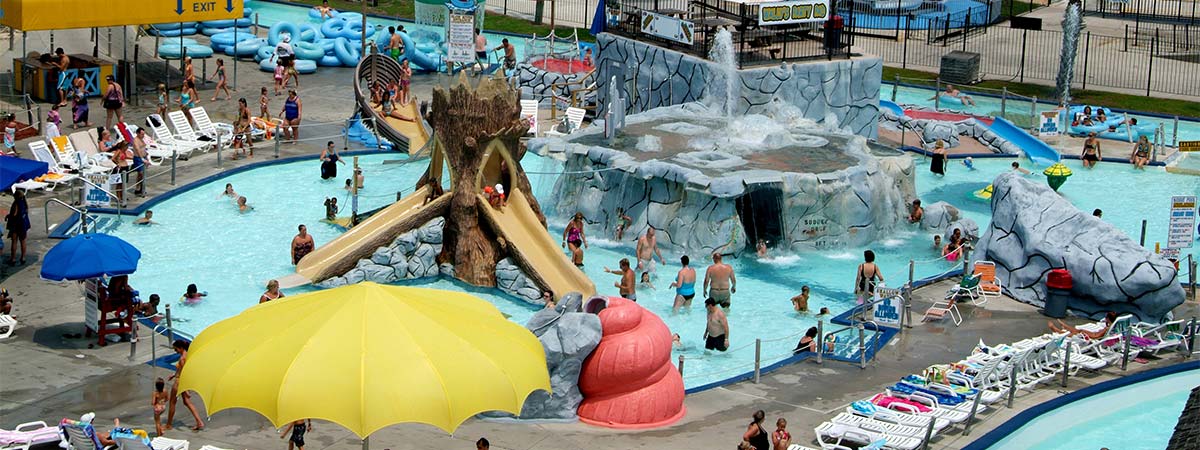 a waterpark close to homes for sale in surfside beach