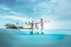 Children splash at the beach in Clearwater, FL
