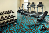 Fitness room with weights and cardio equipment at Fairfield Inn by Marriott East Rutherford Meadowlands, NJ.