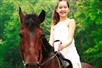 Little girl rides big, gentle horse. - Guided Horseback Trail Ride in Clermont, FL