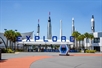 'Explore' at the entrance to the KSC