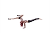 Man and woman duo performing breathtaking acrobatics.
