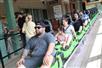 Four guests wait to take off on the Moonshine Mountain Coaster.