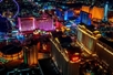 The colorful lights of Las Vegas as seen on the NEON Night Flight Spectacular in Las Vegas Nevada.