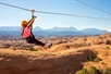 Stunning mountain views serve as your backdrop for this Ultimate Moab Zipline Adventure.