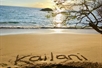 Kailani written in the sand - Beach Sunset.