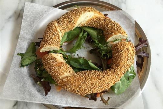 Ultimate bagel sandwich. -  Best of T.O. Food Tour with New World Wine Tours in Toronto, ON