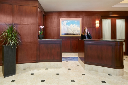 Member service desk at Club Quarters Hotel, Boston Faneuil Hall
