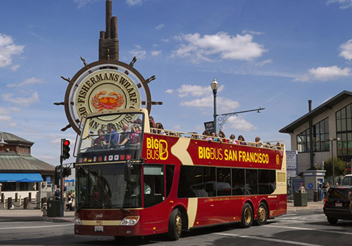 See San Francisco at your own pace from an open-air double-decker bus!