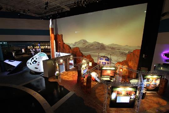 An exhibit at NASA Space Center Houston