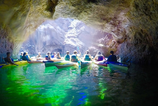 Kayaking through Emerald Cave - River Dogz Kayak Tours