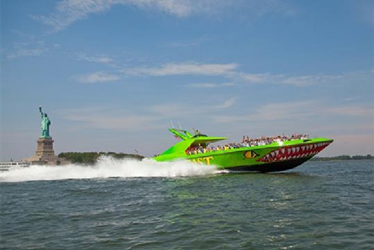 The Beast Speedboat on the Hudson River in New York City.